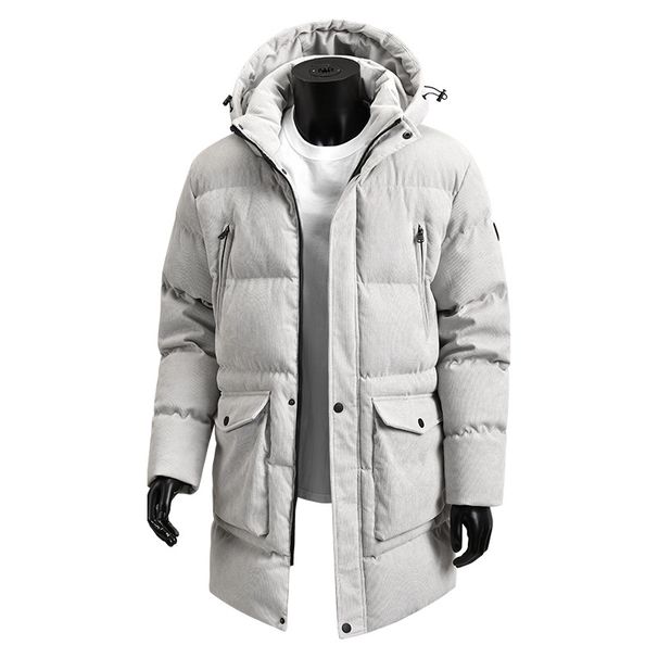 Medium And Long Cotton-padded Men's Loose Tooling Hooded Cotton-padded Jacket Thickened Cotton-padded Jacket Men_viptrois.com