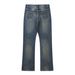 Men's Clothing Fashion Week Bamboo Cotton Washed Vintage Distressed Bootcut Straight Flared Denim Pants_viptrois.com