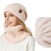 Knitted hat scarf set unisex winter thick warm hat two piece ear protection casual wool hat_viptrois.com
