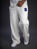 Men's Clothing Fleece-Lined Sweatpants - Relaxed Fit Straight Leg Joggers With Drop Crotch For Casual Winter Wear_viptrois.com