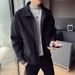 Loom Loom Woolen Trendy Handsome Jacket Men's Student Short Style Autumn Winter Large Size Social Padded Trench Coat Men_viptrois.com