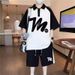 Teen Boys' Polo Shirt & Shorts Set - Breathable Cotton Casual Sportswear For Middle School Students And Youth_viptrois.com