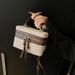 Women’s Bags New Niche Design Retro Canvas Splicing Box Bag Versatile Commuter Handbag Shoulder Messenger Lunch Box Bag_viptrois.com