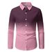 New Casual Trend Men's Long Sleeve Shirt 3D Gradient Printed Top Lapel Design_viptrois.com