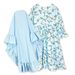 Kids’ Clothing Girls Children's Spring And Autumn Style Long Sleeved Floral Pattern Blue Dress Long Skirt + Headscarf Two Piece Suit Ins_viptrois.com
