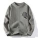 Men's Crew Neck Pullover Long Sleeve Ripped Sweater Trendy Men's Casual Warm Knitted Sweater_viptrois.com