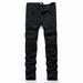 Men's Clothing Men's Black Ripped Jeans Trendy Fashion Casual Multi Tattered High Street Casual Trousers_viptrois.com