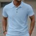 Men's Heavyweight Jacquard Polo Shirt - Solid Color Lapel Design (Summer Outdoor & Casual Wear)_viptrois.com