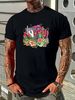 Aztec Western Horseshoes Cow Skull T-Shirt Western Cowgirl Tee Stretched Top For Everyday Wear Stylish Fashion Streetwear Versatile Casual_viptrois.com
