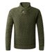 Men's Business Casual Knit Sweater With Turn-Down Collar, Slim Fit Pullover For Autumn & Winter, Warm & Stylish, Machine Washable_viptrois.com