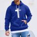 2025 Black And White Cross Pattern Print Sweater Men's Creative Graphic Design Hoodie Men's Micro-bend Hoodie_viptrois.com