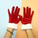 Christmas Red gloves White furred cuffs Festive gloves Christmas gloves Christmas Festive party ceremonial gloves Winter_viptrois.com