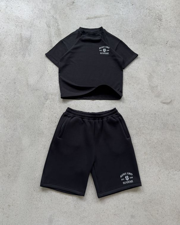 Cross Border Ins Trend Brand Letter Embroidered Loose Short Sleeved Top Street Hip Hop Men And Women T Shirt Shorts Suit_viptrois.com
