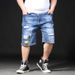 Guangzhou Xintang Jeans Summer Tide Brand Ripped Jeans Men's Fattened Plus Size Straight Pants Men's Large Size Men's Clothing_viptrois.com