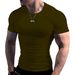 Men's Crew Neck Casual Muscle T-Shirt Short Sleeve Solid Gym T-Shirt Slim Fit Lightweight T-Shirts_viptrois.com