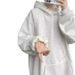 Solid Color Button Design Hoodie, Trendy And Fashionable Design, Versatile And Loose Casual Top_viptrois.com