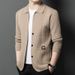 "Men's Solid Color Knit Cardigan – Minimalist Crewneck Sweater (Lightweight Spring Layering, Relaxed Fit, Casual & Versatile)"_viptrois.com