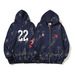 Spring And Autumn Wookvibe Mud Dyed Open Zipper No. 22 War Horse Sweater Printed Hooded Loose Couple Coat_viptrois.com
