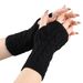 Unisex Wool half finger gloves writing play mobile phone couple short cuff twist knit warm fingertip_viptrois.com