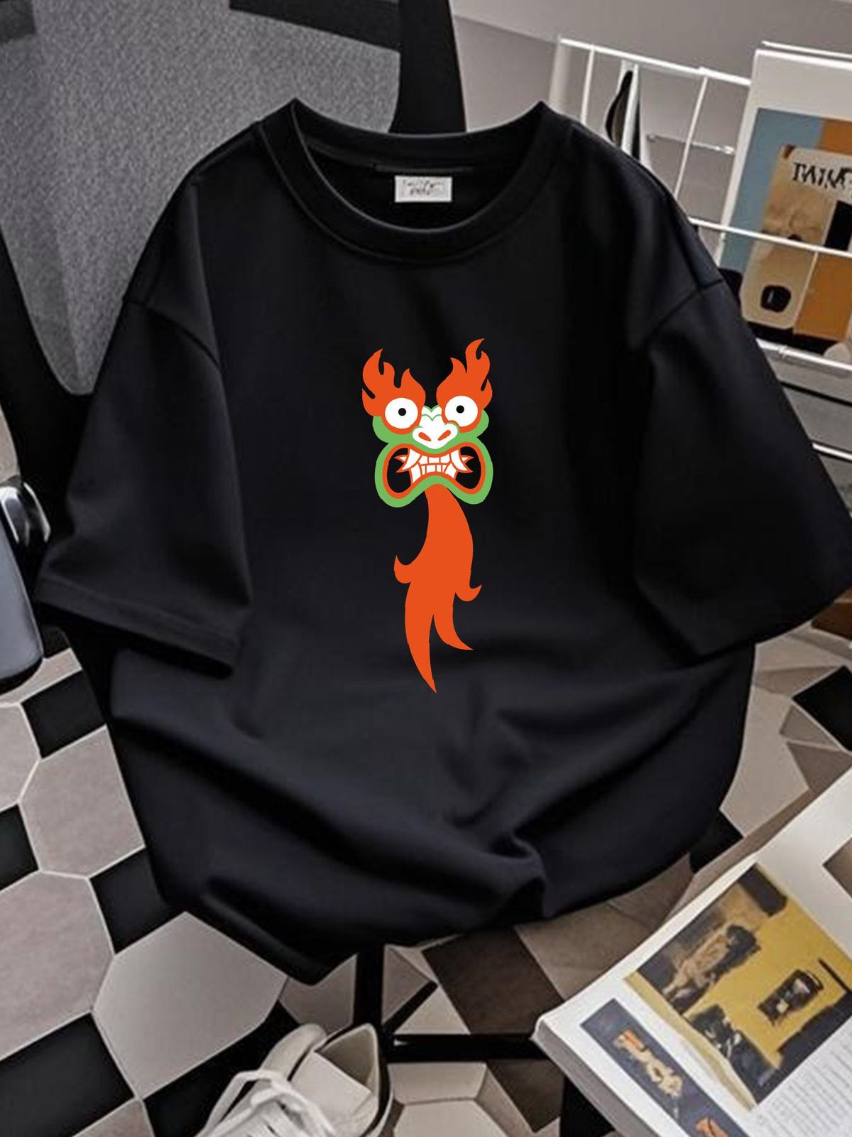SAMURAI JACK AKU FACE Licensed Adult Men's T Shirt SM 6XL Soft Breathable Unisex Graphic Stylish Fashion Summer Top For Everyday Wear Casual_viptrois.com