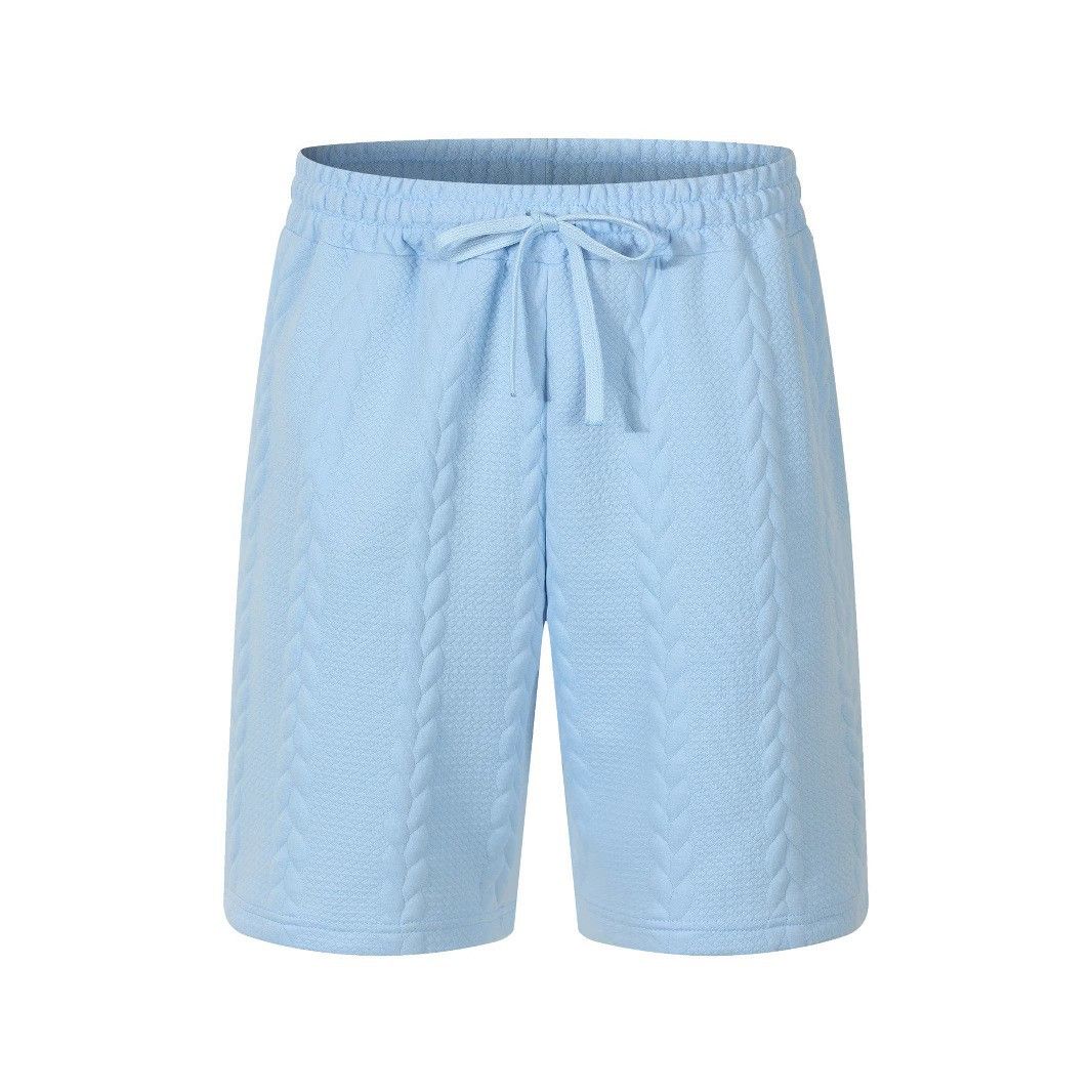 Men's Clothing Summer Hot Sale Men's Heavy Solid Color Twisted Jacquard Casual Loose Versatile Shorts Men_viptrois.com