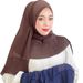 Women's Hijab solid color headscarf beaded pleated lace shawl scarf ladies headscarf hat_viptrois.com