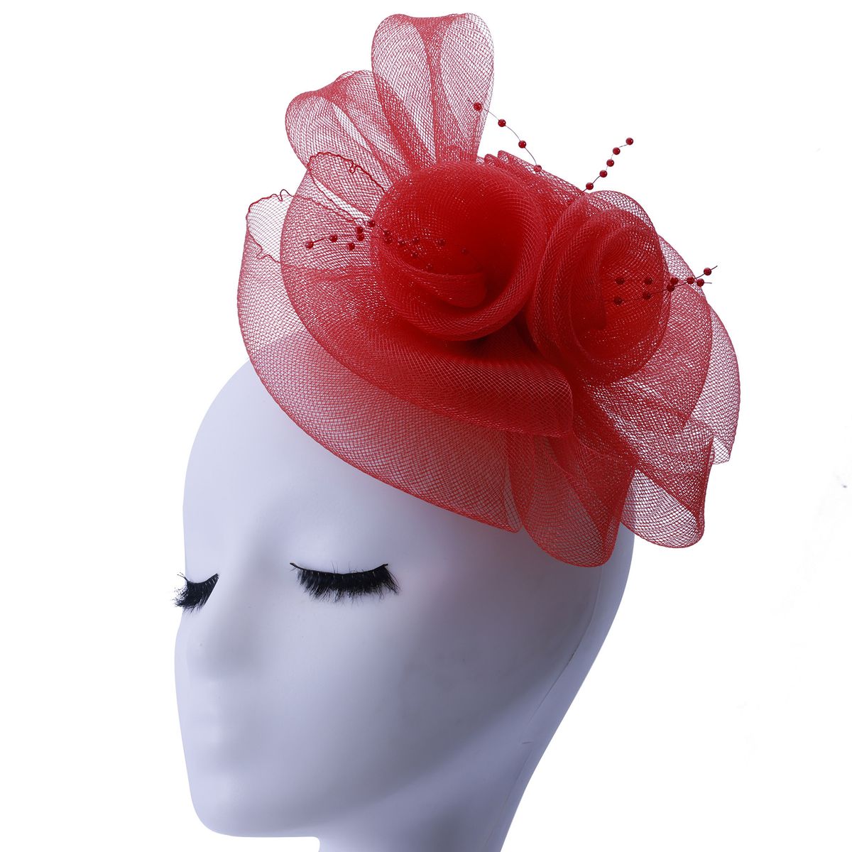 Stage Performance Bridal Veil Headdress - Small Retro Hat With Feather Cover (Face Veil Hair Accessories For Photo Shoots)_viptrois.com