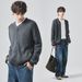 Nordmann APO Men's Clothing|Men's Loose Raglan Long Sleeve Wool Solid Color Ribbed Knit Cardigan Sweater Jacket_viptrois.com