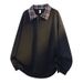 Oversized Plaid Collar Sweatshirt For Men – Vintage Jacquard Pullover, Long Sleeve Loose Fit (Sizes M-8XL, Black/White/Charcoal/Beige)_viptrois.com