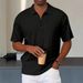 Men's Clothing Retro Loose Texture Knitted Polo Shirt Summer Retro Lapel T Shirt Breathable Zipper Short Sleeve_viptrois.com