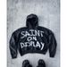 Men's Clothing Rock Letter Print Hoodie Loose Unisex Retror Sweater Jacket Top American Gothic_viptrois.com