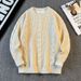 Men's Casual Retro Knit Sweater - Loose Fit Round Neck Pullover For Winter, Solid Color Japanese Style Fashion Top_viptrois.com