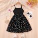 Mother & Kids INS Girls Butterfly Flower Print Mesh Splicing Children's Sling Jumpsuit Skirt_viptrois.com