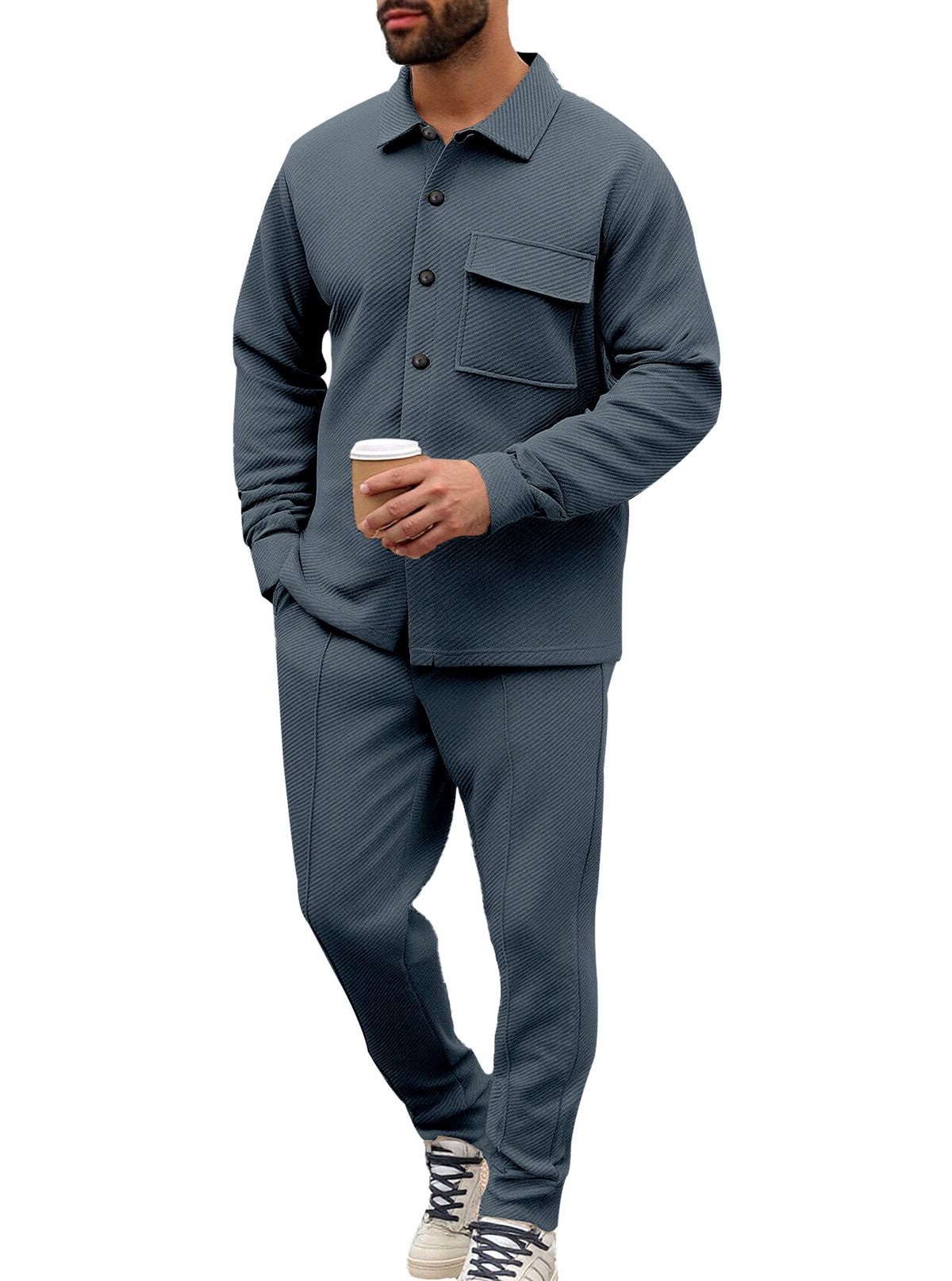Men's Clothing Men's Slim-Fit Single-Breasted Jacket - Casual Notch Lapel Coat Fashion Trends Hot-selling_viptrois.com