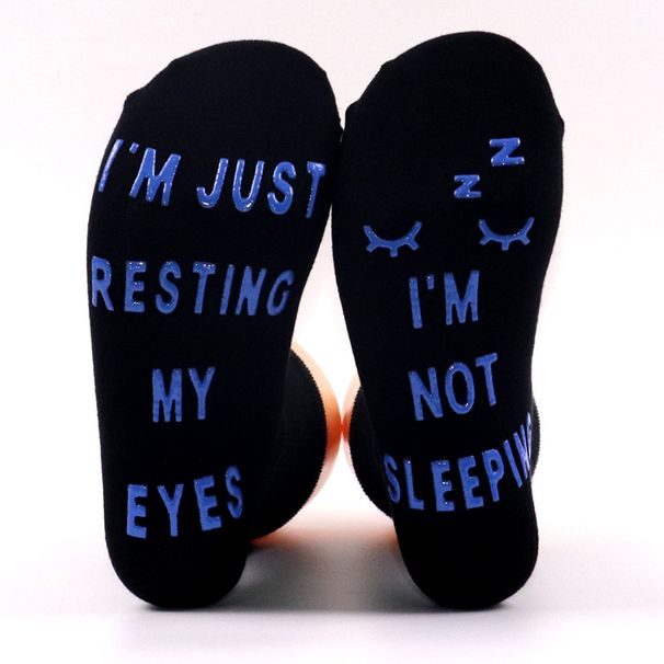 creative funny cotton socks soles letters non slip dotted floor socks mid tube sports socks_viptrois.com