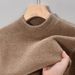 2024 Winter New Middle Aged Men's Sweater With Thick Velvet, Simple Knitted Sweater, Fashionable And Versatile Set,_viptrois.com