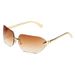 Snake Pattern Metal Frame Sunglasses - Windproof UV400 Protection Large Frame Slim Sunglasses For Men & Women_viptrois.com