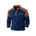 Independent Brand's New Winter Cross-border Men's European Size Waffle Faux Pocket Casual Stand-up Collar Long-sleeve_viptrois.com