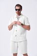 Men's Clothing Summer New Men's Solid Color Cardigan Button Down Short Sleeved Casual Shirt Short Sleeved Suit_viptrois.com
