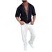 Men's High End Zipper Lapel Summer Short Sleeved Cardigan T Shirt_viptrois.com
