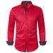 Men's Clothing British Polka Dot Stitching Men's Casual Long-sleeved Shirt_viptrois.com