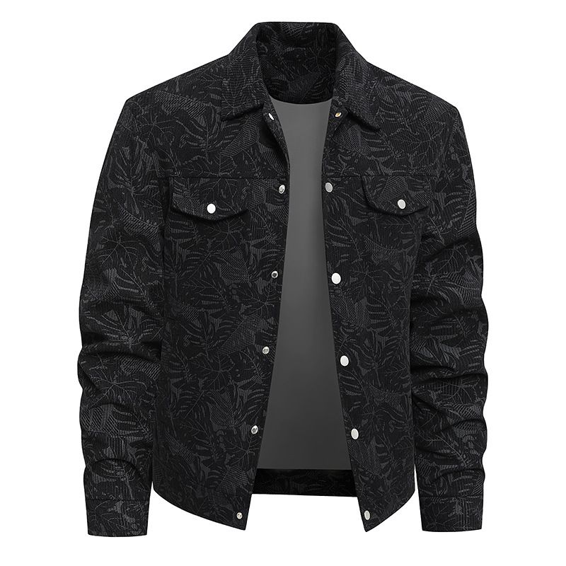 Men's Clothing Men's Corduroy Jacket With Lapel Collar, Fashionable Casual Coat For Spring & Autumn, Plus Size M-8XL, Trendy Hong Kong Style_viptrois.com