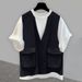 Men's Clothing Niche Design Short Sleeved T Shirt Men's Summer Of The Trend Of Workwear Three Dimensional Pocket Loose Half Sleeved T Shirt_viptrois.com