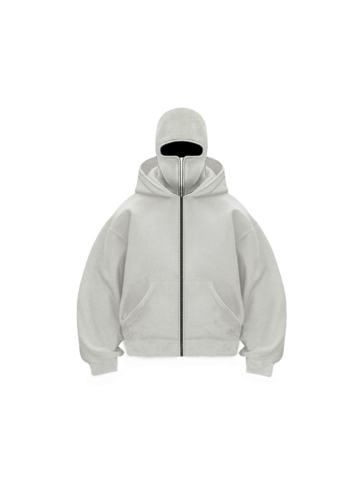 Double Hood Zip-Up Streetwear Sweatshirt – Unisex Oversized DIY Hoodie For Men & Women (Black/White/Grey)_viptrois.com