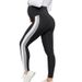 Family matching black color matching maternity trousers high waist hip lift elastic nine-point leggings adjustable maternity wear_viptrois.com