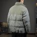 Men’s Winter Puffer Jacket – Slim Fit Stand Collar Coat With 90% White Goose Down (550FP, M-3XL) In Sage Grey/Black/Biscuit Brown_viptrois.com