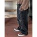 24 Spring New Small And Medium Sized Children's Boys Korean Children's Clothing Sand Washed Old Soft Hole Black Loose Jeans Trousers_viptrois.com