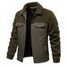 "Men's Patchwork Lambswool Jacket – European-Sized Autumn & Winter Coat With Casual Cross-Border Style (Black/Khaki/Green/Dark Blue, S-XXL)"_viptrois.com