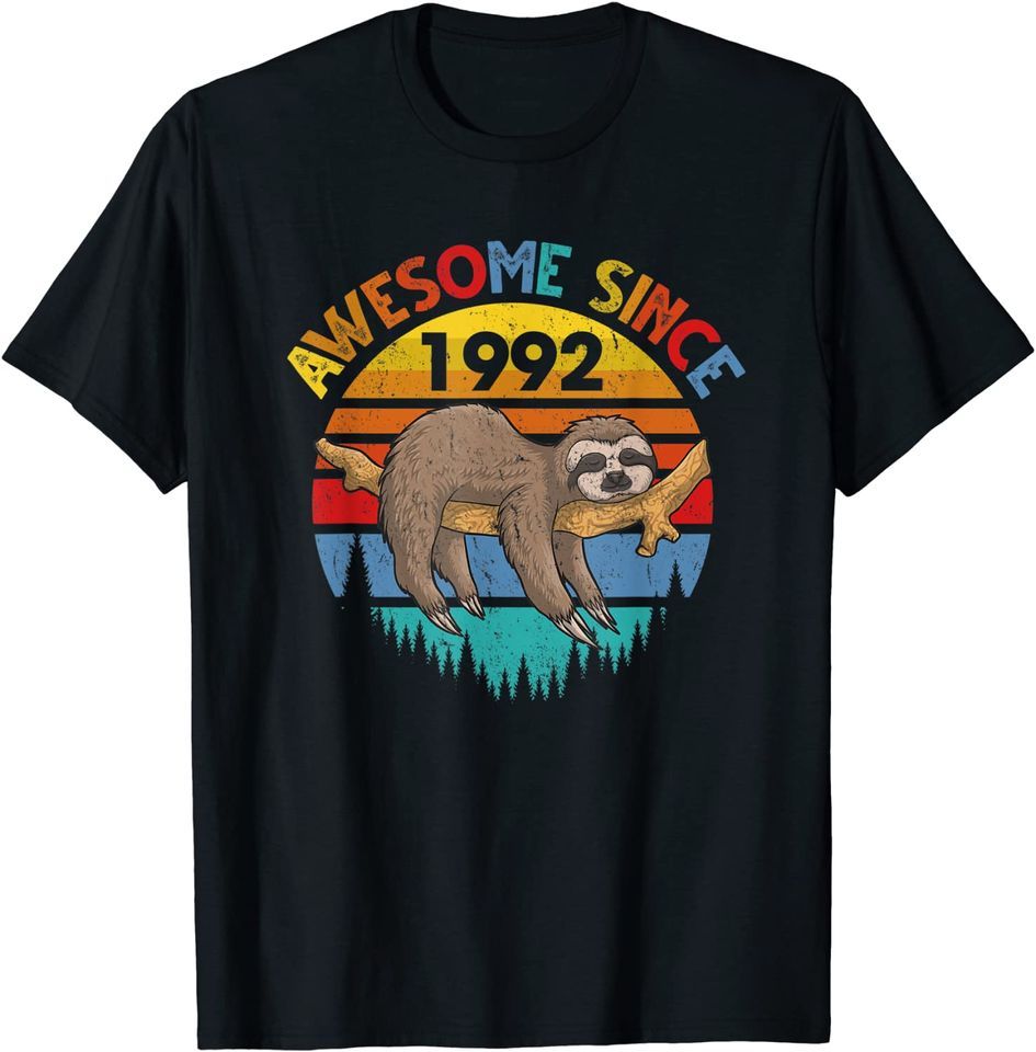 Awesome Since 1992 Birthday T-Shirt Mens Womens Tees Top Funny Sloth Birthday T Shirt Mens Womens Tees Top Classic T-Shirt Mens Womens Tees Top_viptrois.com