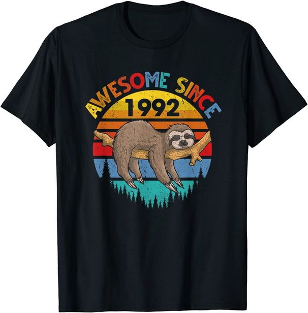 Awesome Since 1992 Birthday T-Shirt Mens Womens Tees Top Funny Sloth Birthday T Shirt Mens Womens Tees Top Classic T-Shirt Mens Womens Tees Top_viptrois.com